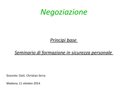 "Negoziazione" Dott. Christin Serra