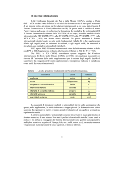 Il Sistema Internazionale