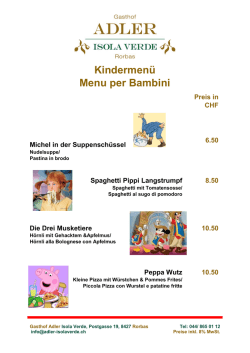 Kinderspeisekarte