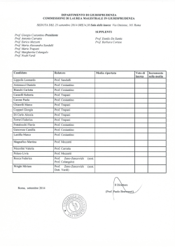 DIPARTIMENTO DI GIURISPRUDENZA COMMISSIONE DI