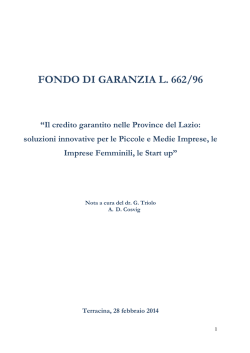 il fondo di garanzia per le pmi_relazione - ITS Bianchini