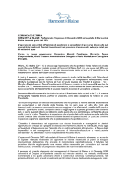 il comunicato stampa