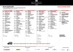 MILAN FASHION WEEK 17-22 settembre 2014