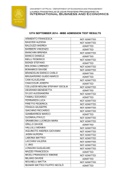 12TH SEPTEMBER 2014 - MIBE ADMISSION TEST RESULTS NOT