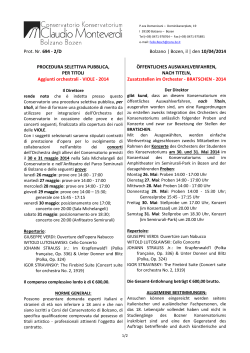 Prot. Nr. 694 - 2/D Bolzano | Bozen, il | den 10/04/2014