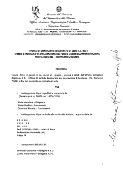 Ipotesi di contratto decentrato di sede 2014