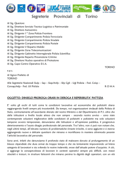 Documento Congiunto - SIULP - Sindacato Italiano Unitario