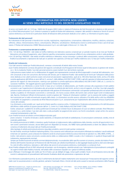 INFORMATIVA PER OFFERTA NON UDENTI AI SENSI DELL