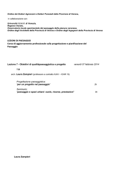 Progettazione paesaggistica - LEZIONI DI PAESAGGIO – elaborati