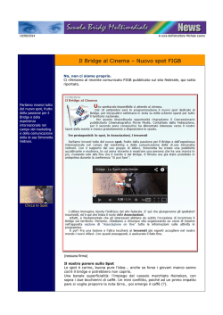 Il Bridge al Cinema &ndash; Nuovo spot FIGB