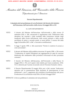 Decreto Direttoriale n. 306 del 5 giugno 2014