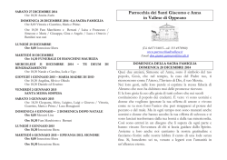 DOMENICA DELLA SACRA FAMIGLIA