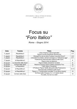 Focus Foro Italico Giugno 2014 - Università degli Studi di Roma