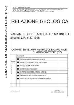 variante pip matinelle adottata elaborato tecnico relazione geologica