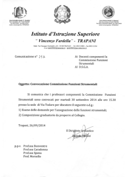Convocazione Commissione Funzioni Strumentali