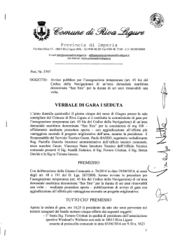 Verbale di gara I seduta avviso pubblico area "San Siro"