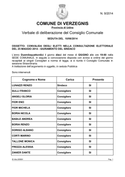 delib. consiliare - Comune di Tolmezzo