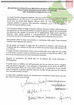 Il progetto di Legge della regione