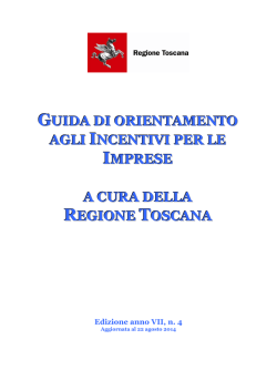 Guida della Regione Toscana agli incentivi per le