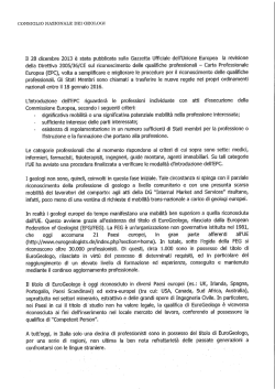 Il 28 dicembre 2013 &egrave; stata pubblicata sulla Gazzetta