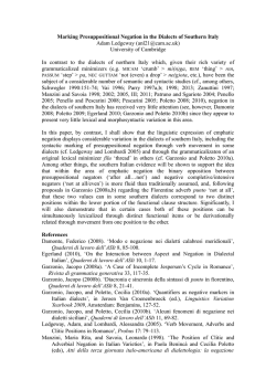 Marking Presuppositional Negation in the Dialects of Southern Italy