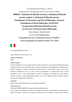 Istituzioni di Filosofia Morale, LS