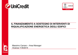 IL FINANZIAMENTO A SOSTEGNO DI INTERVENTI