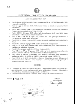 Bando Medicina-Odontoiatria e Architettura 2014