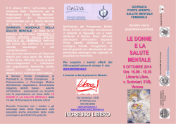 Programma Conferenza Salute Mentale Femminile 09/10/2014