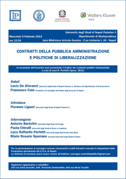 Contratti della pubblica amministrazione e politiche di