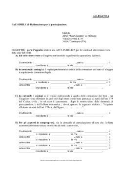 ALLEGATO A FAC-SIMILE di dichiarazione per la partecipazione