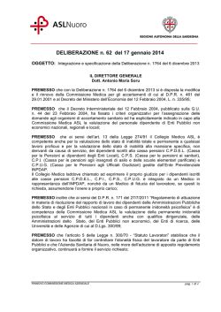 Deliberazione n. 62 del 17 gennaio 2014 [file]