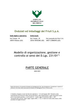 Modello di organizzazione - Ondulati ed Imballaggi del Friuli