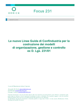 Linee Guida Confindustria per modello 231