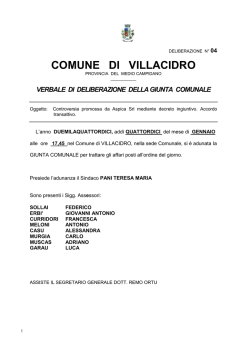 Deliberazione Giunta Comunale n. 4 del 14.01.2014
