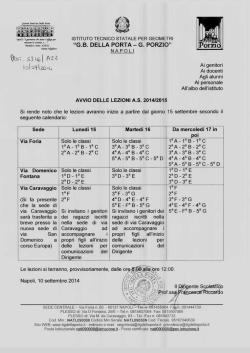 avviso con le attività per le varie classi