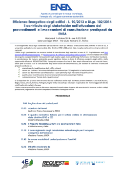 Efficienza Energetica degli edifici - L. 90/2013 e DLgs. 102