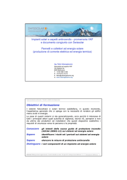 Impianti solari e aspetti antincendio - promemoria VKF e