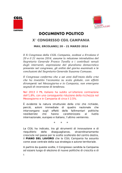 Documento Pplitico X Congresso CGIL Campania