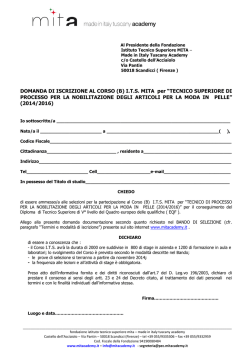 DOMANDA DI ISCRIZIONE AL CORSO (B) I.T.S. MITA per