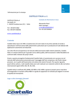 Informazioni per la stampa Castello Italia nasce nel 1965