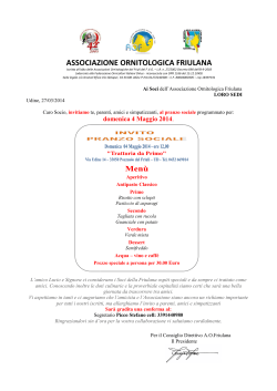 Invito pranzo sociale 2014 - Associazione Ornitologica Friulana