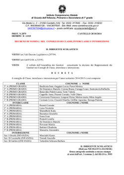 I rappresentanti di classe dei tre ordini di scuola