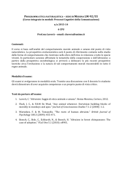 Programma etica naturalistica Messina LM