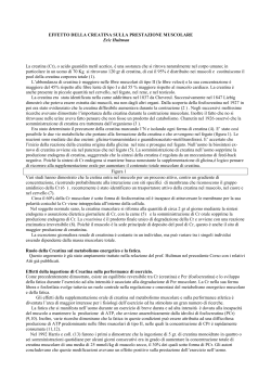 effetto della creatina sulla prestazione muscolare
