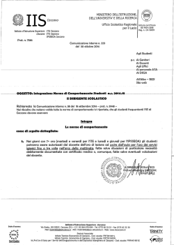 Integrazione norme di comportamento studenti A.S. 2014/15
