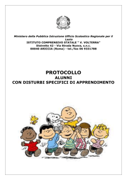 Protocollo DSA 2014/2015 - Istituto Comprensivo Vito Volterra Ariccia