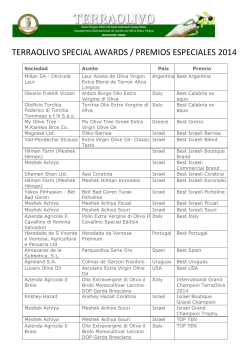 aceites ganadores 2014