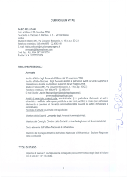 Curriculum vitae avv. Pellicani
