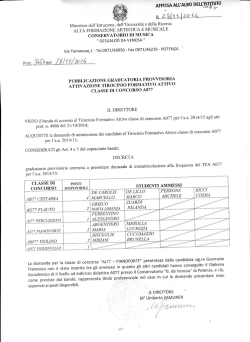 Graduatoria provvisoria attivazione TFA classe A077